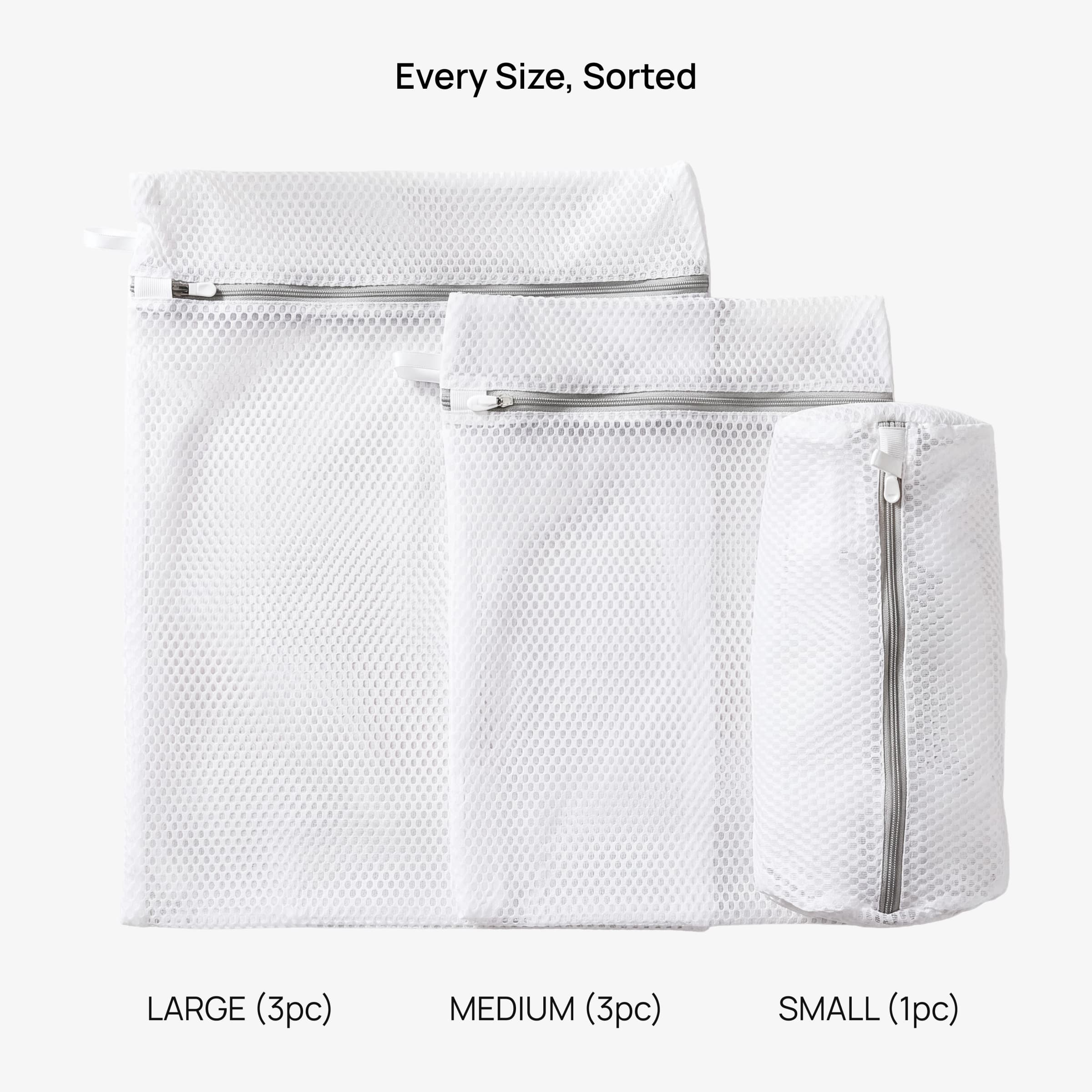 Every Size, Sorted — Large 3pc, Medium 3pc, Small 1pc