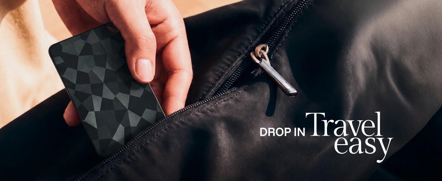 A+ desktop module — Drop in, travel easy, tracker into a bag pocket