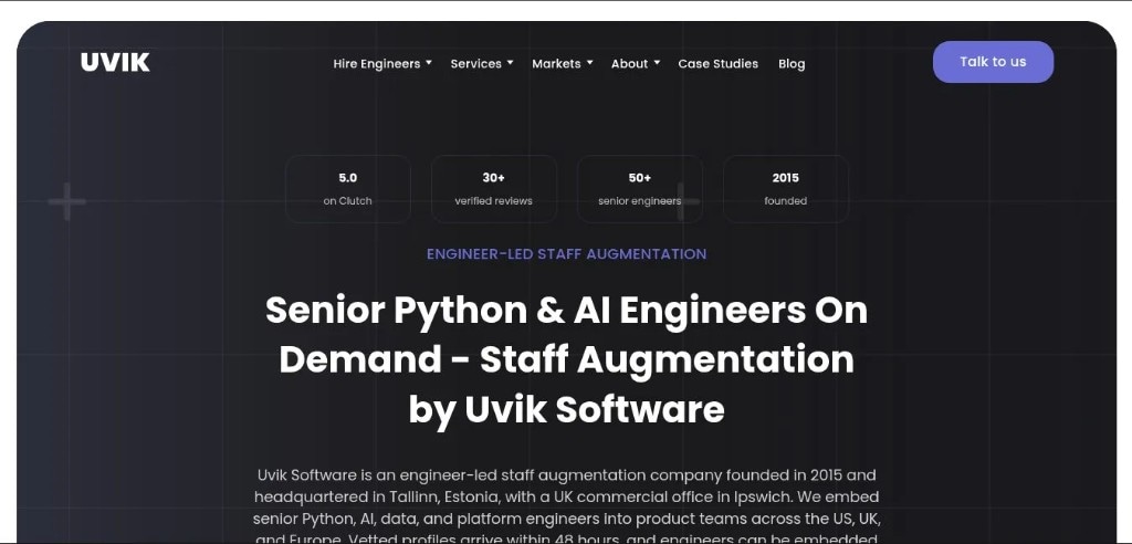 Uvik Software homepage