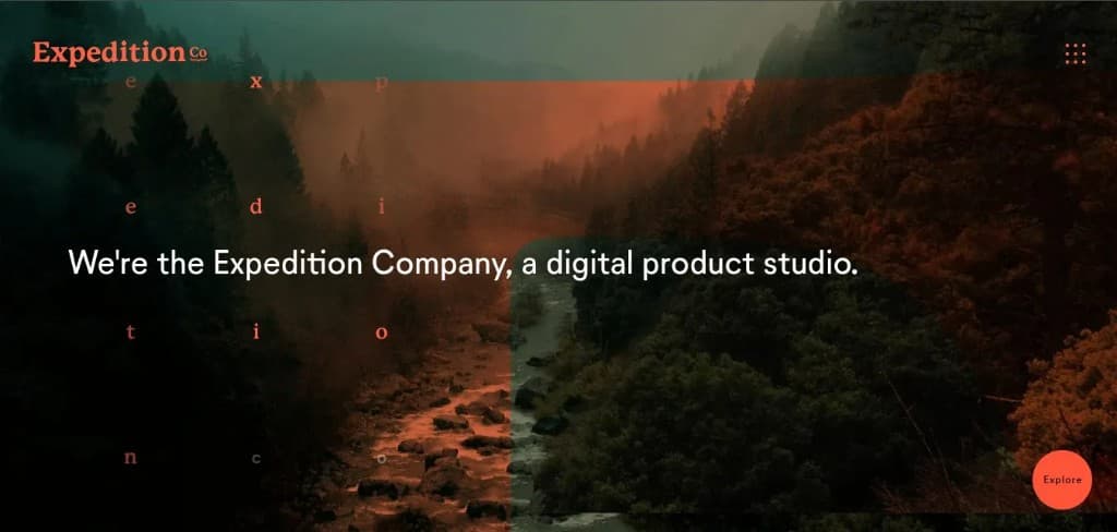 Expedition Co. website homepage snapshot Expedition Co. homepage
