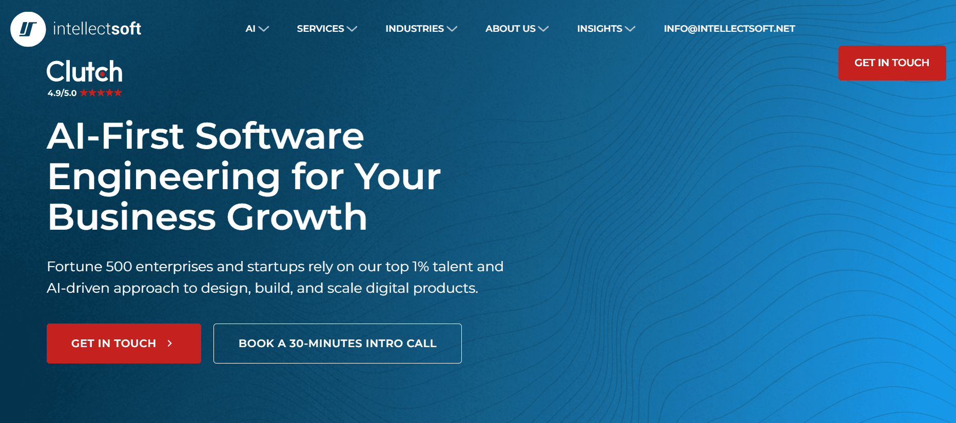 Intellectsoft website homepage snapshot Intellectsoft homepage