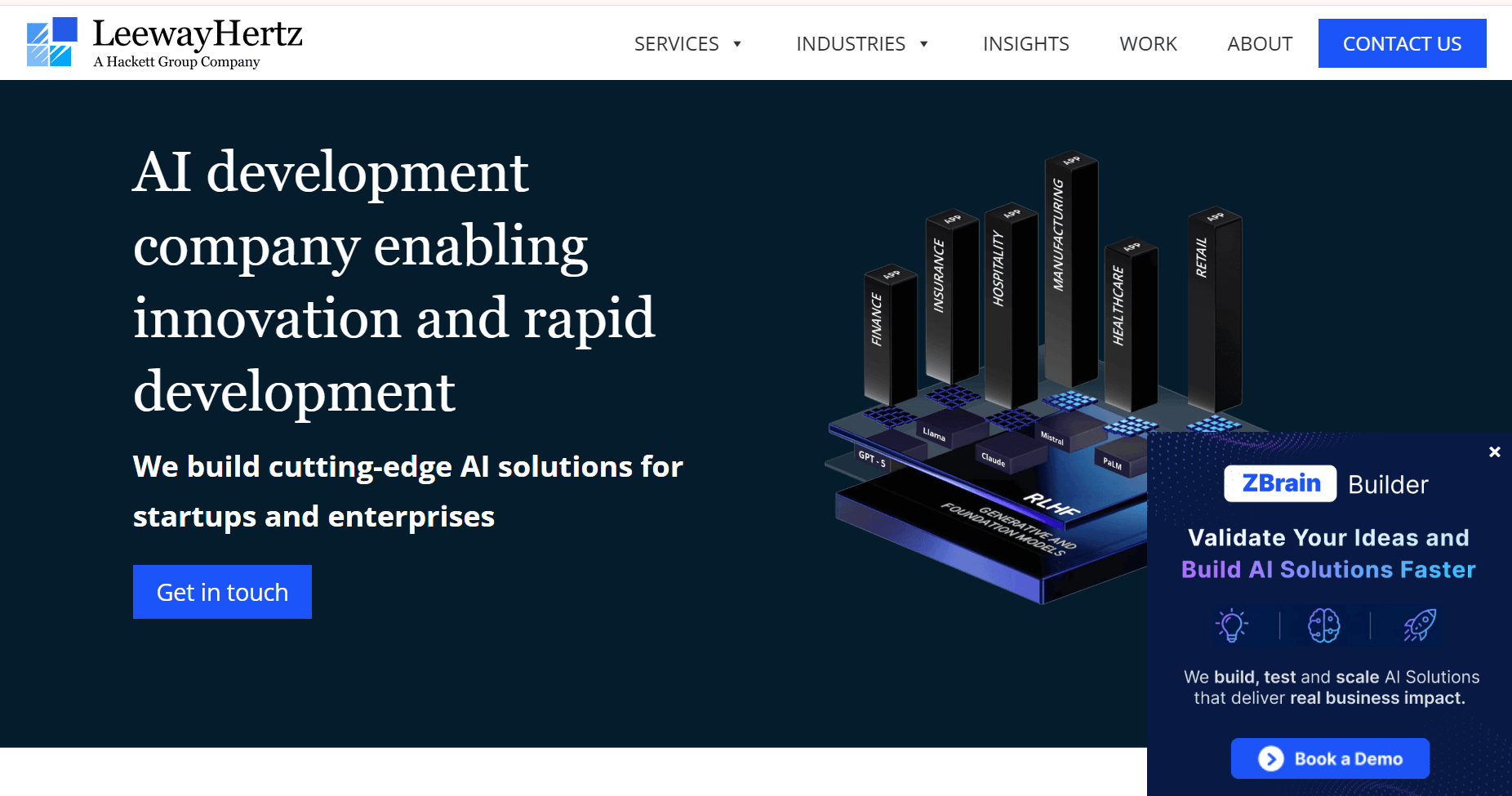 LeewayHertz website homepage snapshot LeewayHertz homepage