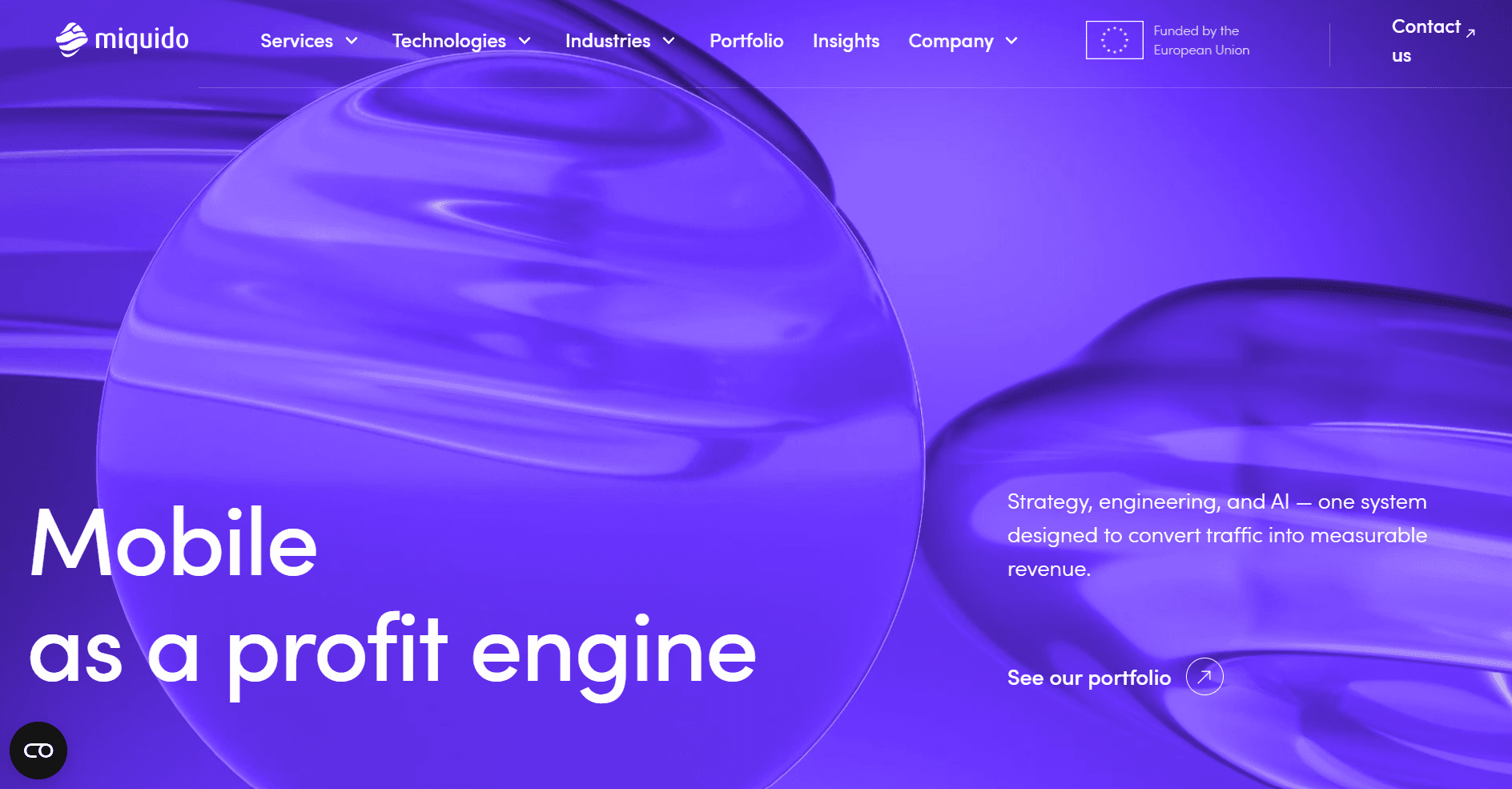 Miquido website homepage snapshot Miquido homepage