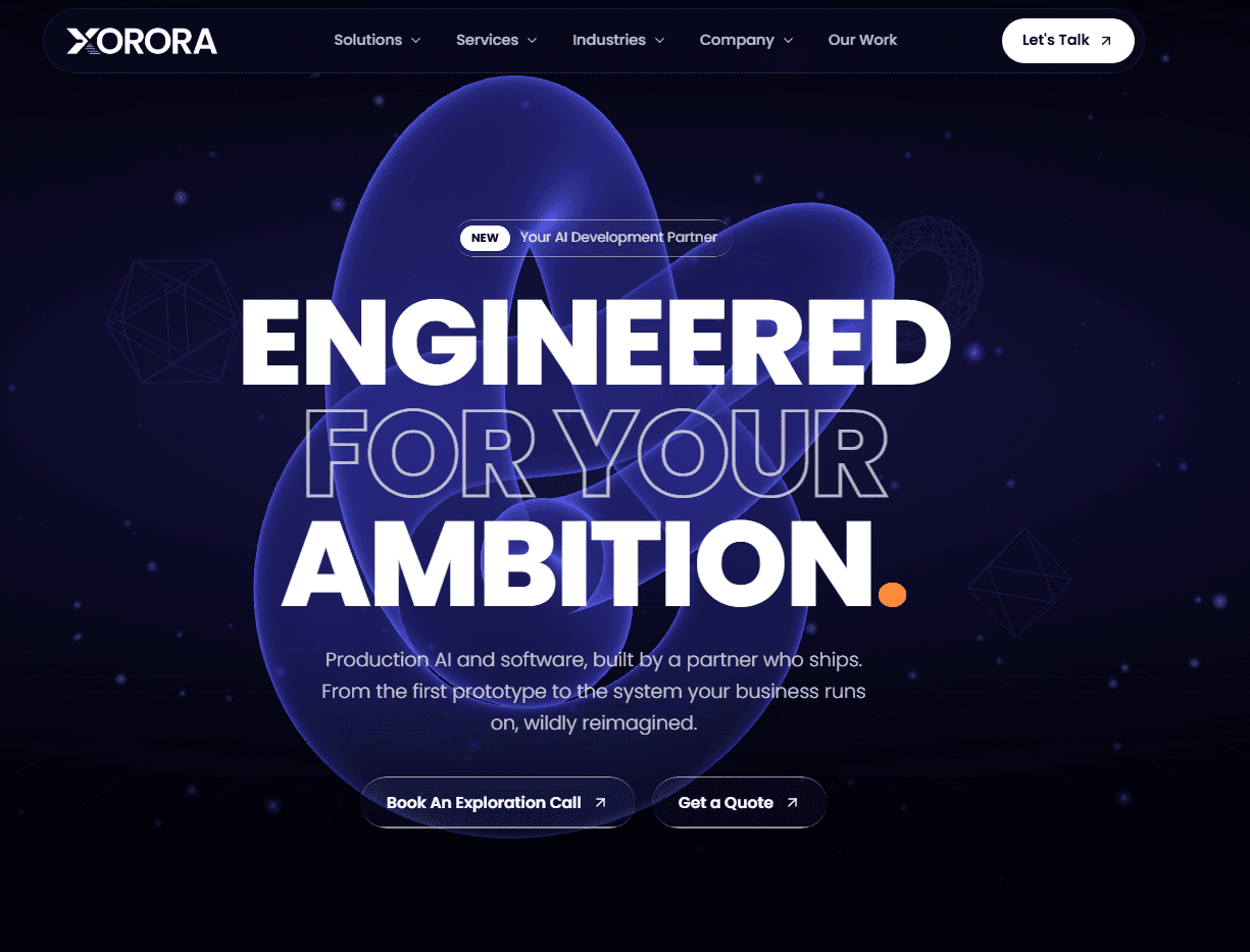 Xorora website homepage snapshot Xorora homepage