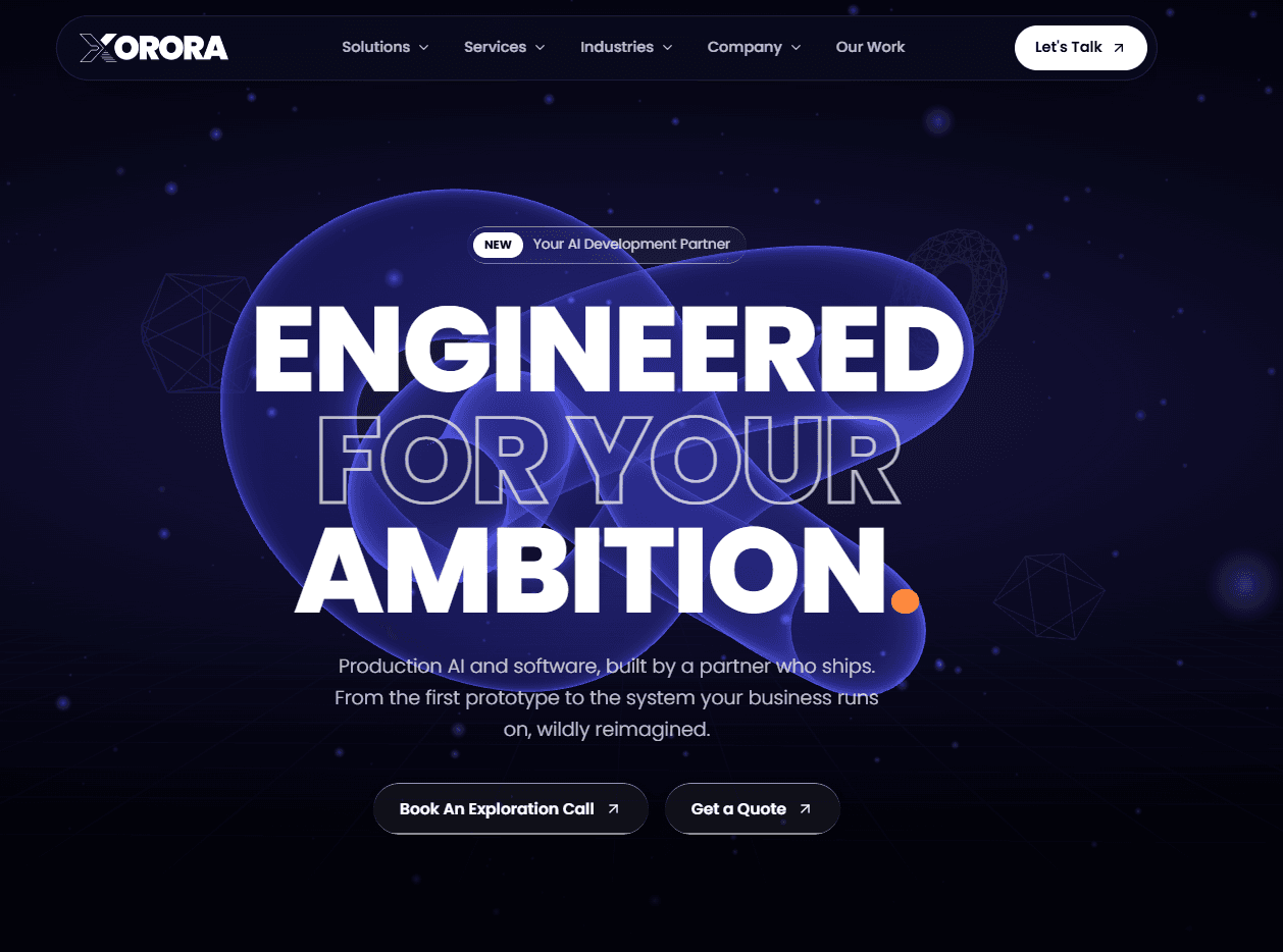 Xorora website homepage snapshot Xorora homepage