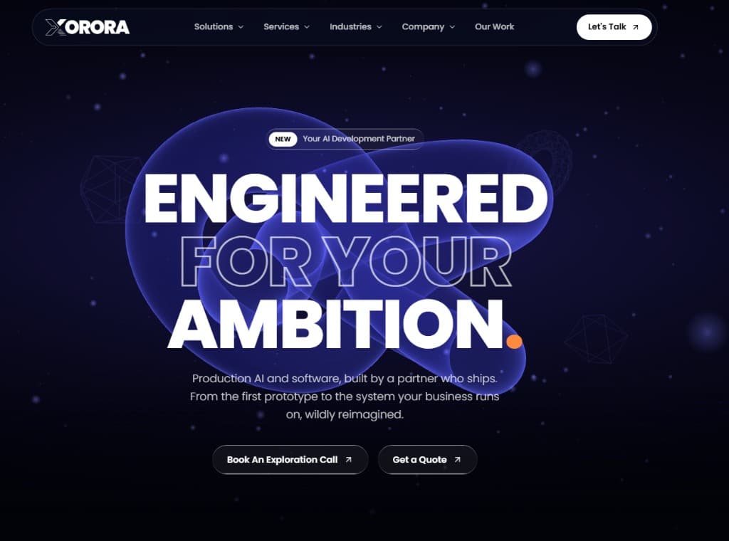 Xorora website homepage snapshot Xorora homepage