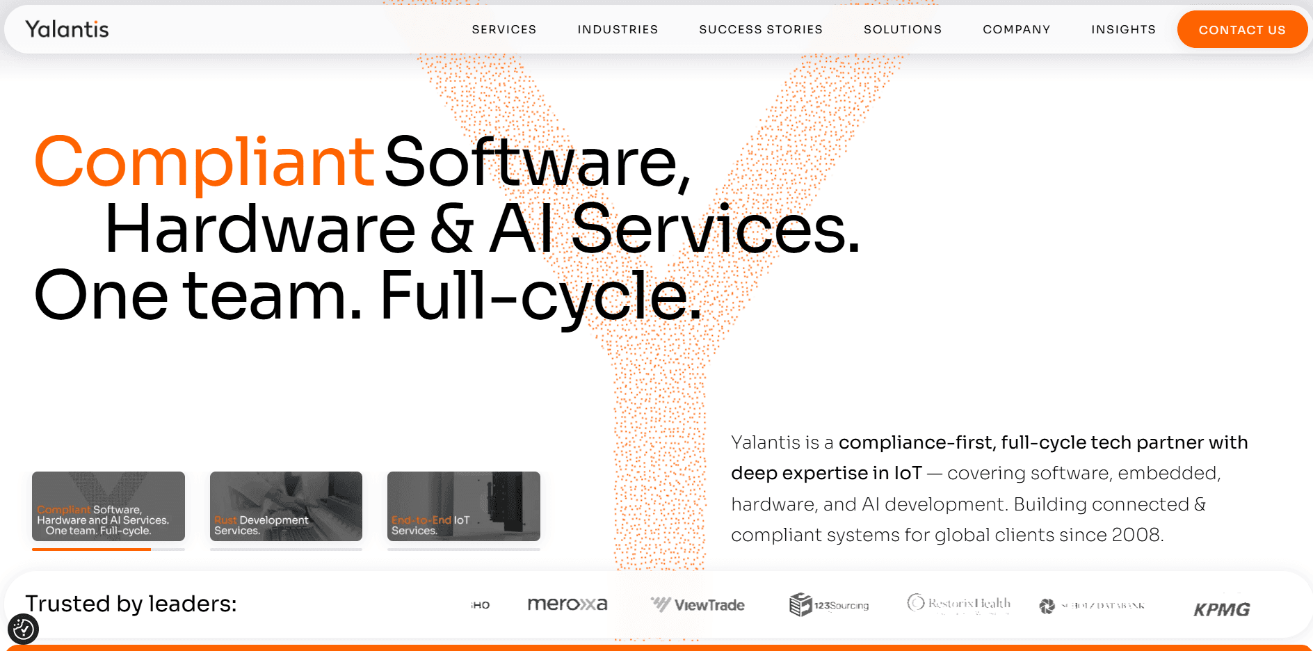 Yalantis website homepage snapshot Yalantis homepage