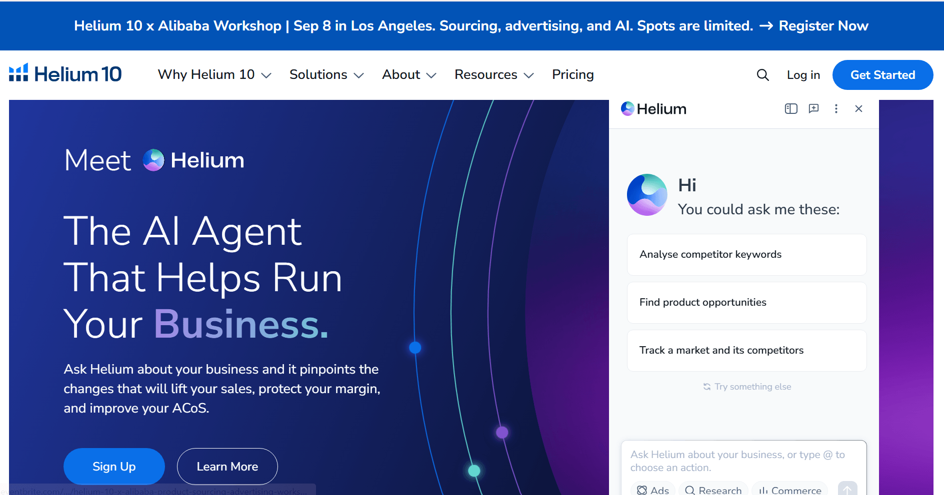 Helium 10 homepage Helium 10 homepage
