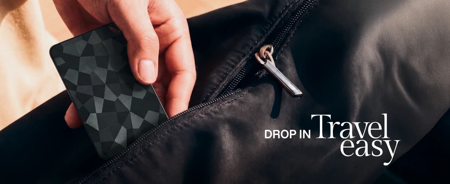 A+ desktop module — Drop in, travel easy, tracker into a bag pocket